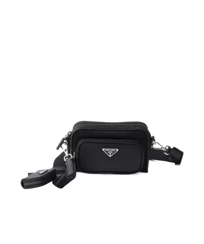 PRADA RE-NYLON AND SAFFIANO LEATHER SHOULDER BAG
