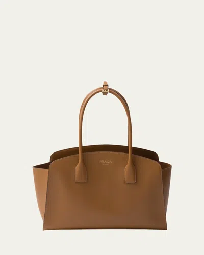 Prada Saffiano Leather Shoulder Bag In F03bh Caramel 0