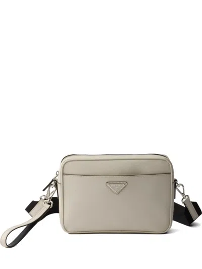 Prada Saffiano Leather Shoulder Bag In Neutral