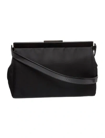 Pre-owned Prada Saffiano Leather Shoulder Bag Vintage In Black