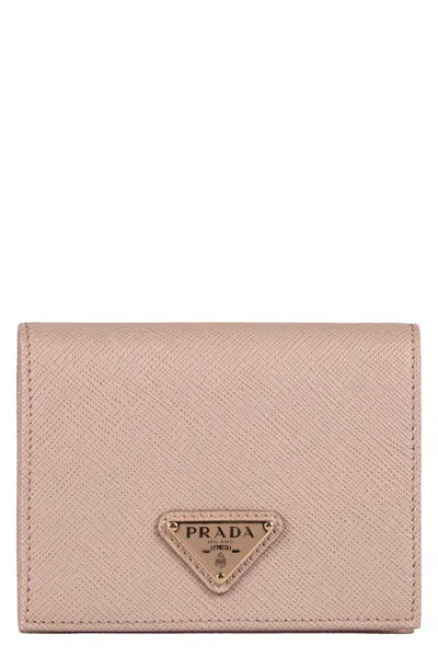 Prada Saffiano Leather Small Wallet In Pink