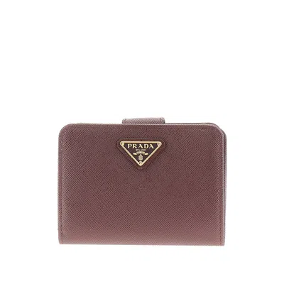Prada Saffiano Leather Small Wallet With Zip In Red