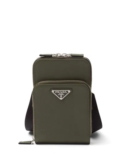 Prada Saffiano Leather Smartphone Case In Green