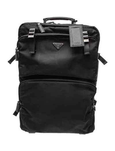 Pre-owned Prada Saffiano Leather Suitcase In Black