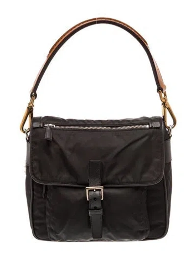 Pre-owned Prada Saffiano Leather Top Handle Bag In Black