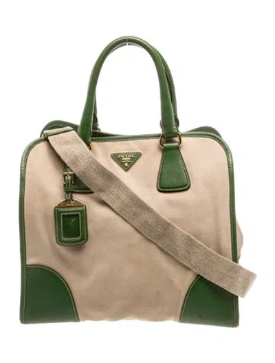 Pre-owned Prada Saffiano Leather Top Handle Bag In Multi