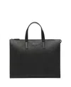 Prada Saffiano Leather Tote Bag In Black