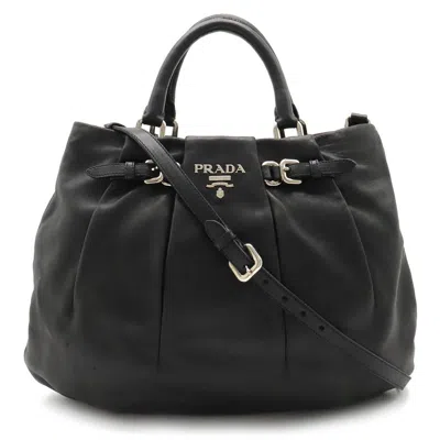 Prada Saffiano Leather Tote Bag () In Black