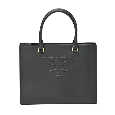 Prada Saffiano Leather Tote Bag () In Black