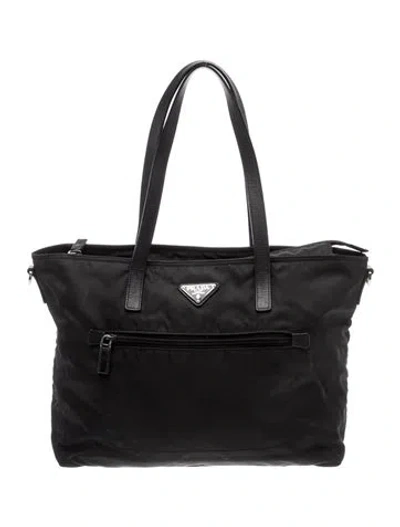 Pre-owned Prada Saffiano Leather Tote In Black