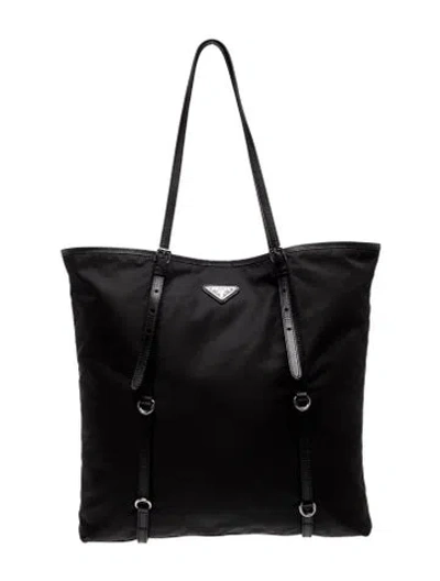 Pre-owned Prada Saffiano Leather Tote In Black