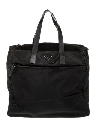 Pre-owned Prada Saffiano Leather Tote In Black