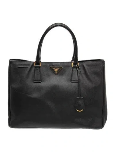 Pre-owned Prada Saffiano Leather Tote In Black