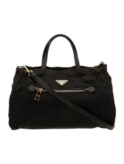 Pre-owned Prada Saffiano Leather Tote In Black