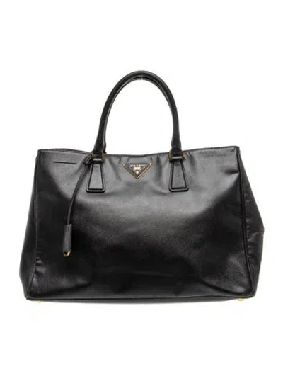 Pre-owned Prada Saffiano Leather Tote In Black