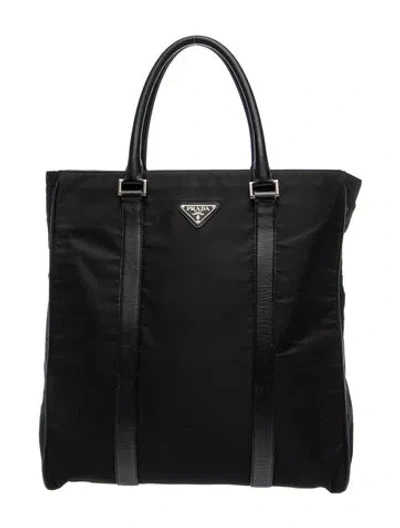 Pre-owned Prada Saffiano Leather Tote In Black