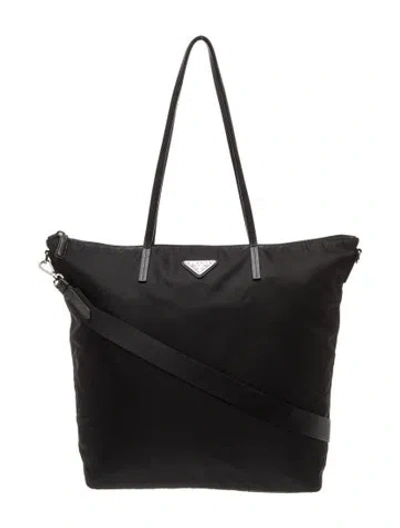 Pre-owned Prada Saffiano Leather Tote In Black