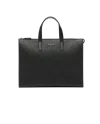 Prada Saffiano Leather Tote Bag In Black
