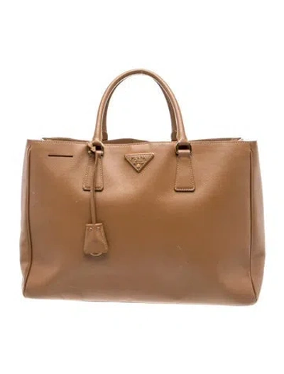 Pre-owned Prada Saffiano Leather Tote In Brown