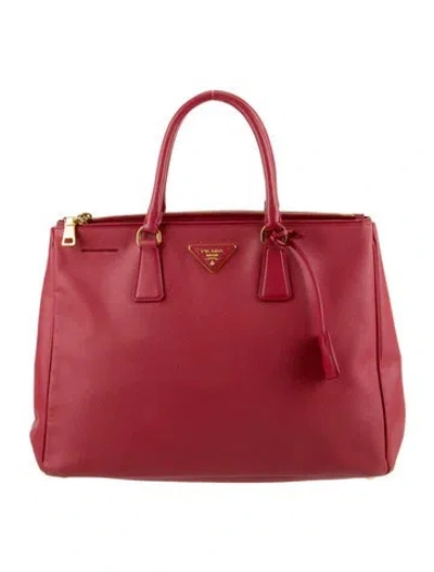 Pre-owned Prada Saffiano Leather Tote In Pink