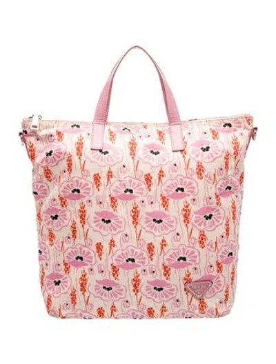 Pre-owned Prada Saffiano Leather Tote In Pink