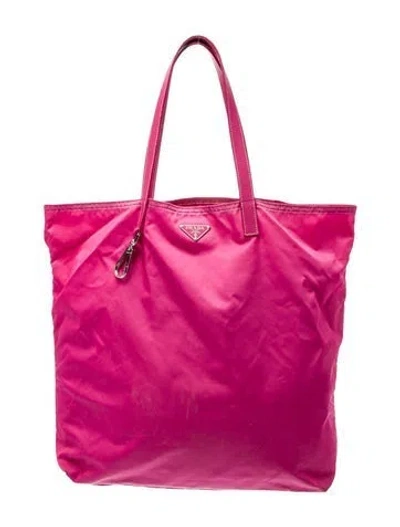 Pre-owned Prada Saffiano Leather Tote In Pink