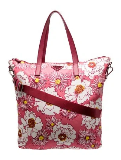 Pre-owned Prada Saffiano Leather Tote In Pink