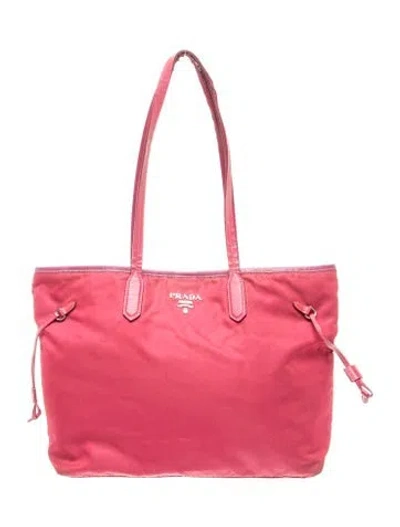 Pre-owned Prada Saffiano Leather Tote In Pink