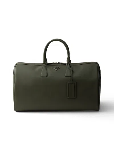 Prada Seesack Aus Saffiano Leder In Green