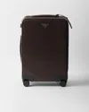 Prada Saffiano Leather Trolley In Kaffeebraun