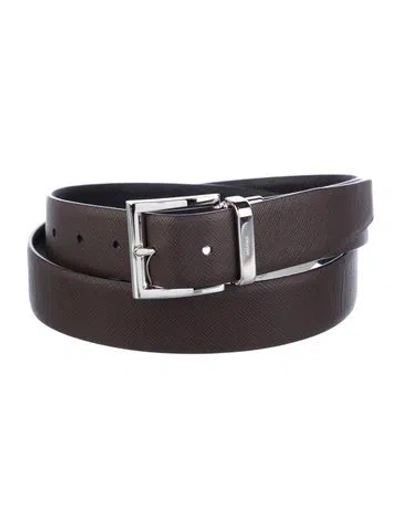 Pre-owned Prada Saffiano Leather Waist Belt In Multi