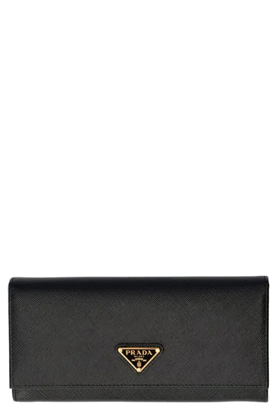 Prada Black Saffiano Key Ring With Logo Women