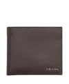 Prada Textured Bifold Wallet In Brown