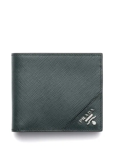 Prada Saffiano Leather Wallet In Green