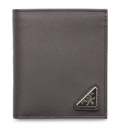 Prada Saffiano Leather Wallet In Brown