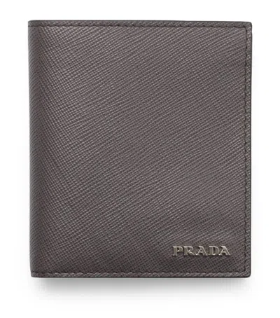 Prada Saffiano Leather Wallet In Brown