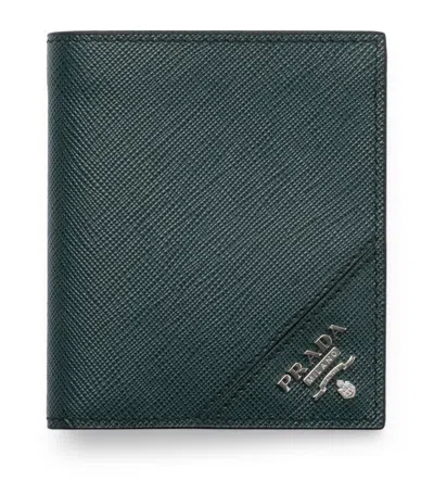 Prada Saffiano Leather Wallet In Green
