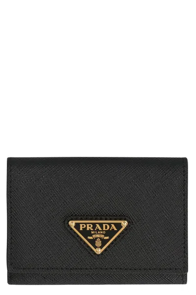 Prada Saffiano Leather Wallet In Black