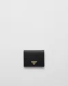Prada Small Triangle Logo Wallet In Saffiano Leather In Black
