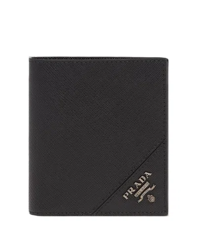 Prada Saffiano Leather Wallet In Black