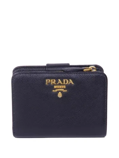 Pre-owned Prada Saffiano Leather Wallet In Black