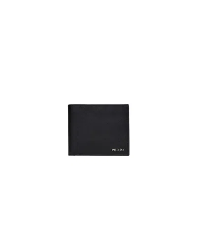Prada Saffiano Leather Wallet In Black