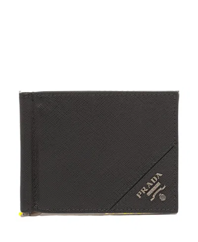 Prada Saffiano Leather Wallet In Black