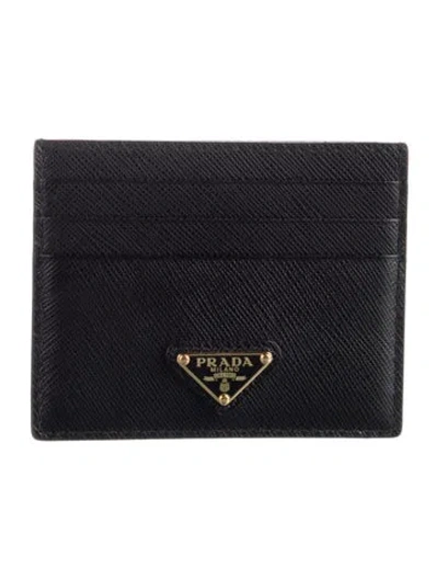 Pre-owned Prada Saffiano Leather Wallet In Black