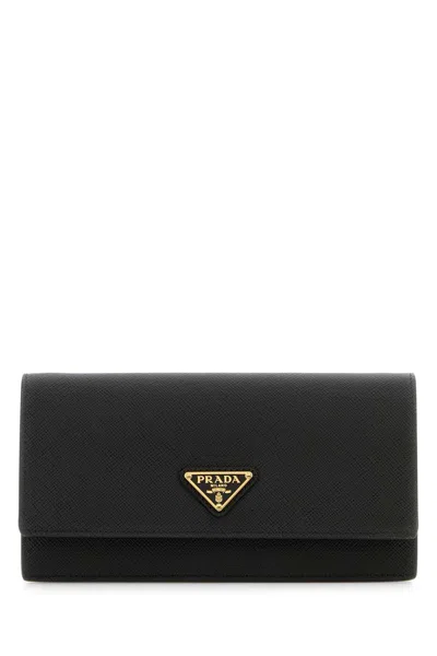 Prada Saffiano Leather Wallet In Black