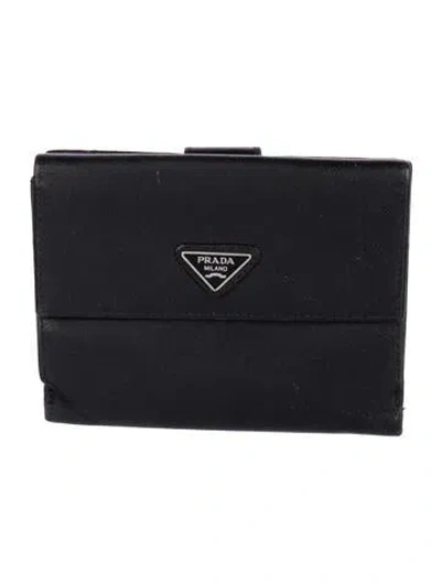 Pre-owned Prada Saffiano Leather Wallet In Black