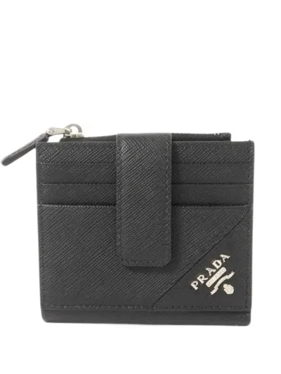 Pre-owned Prada Saffiano Leather Wallet In Black