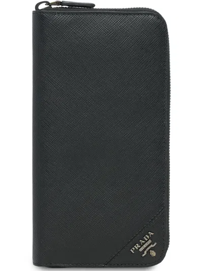 Prada Saffiano Leather Wallet In Black