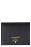 Prada Small Saffiano Leather Bi-fold Wallet In Black