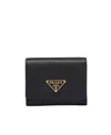Prada Small Saffiano Leather Bi-fold Wallet In Black